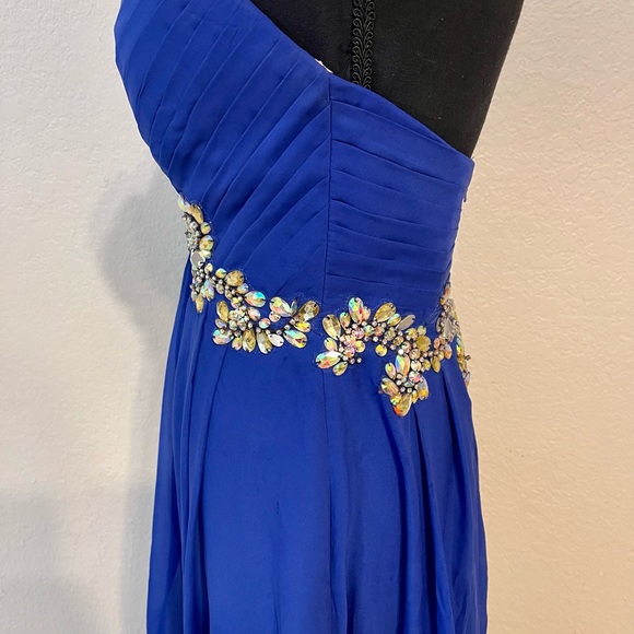 Blush Prom by Alexia Long Royal Blue Strapless Dress With Rhinestone Bustier - 4 - Picture 11 of 11